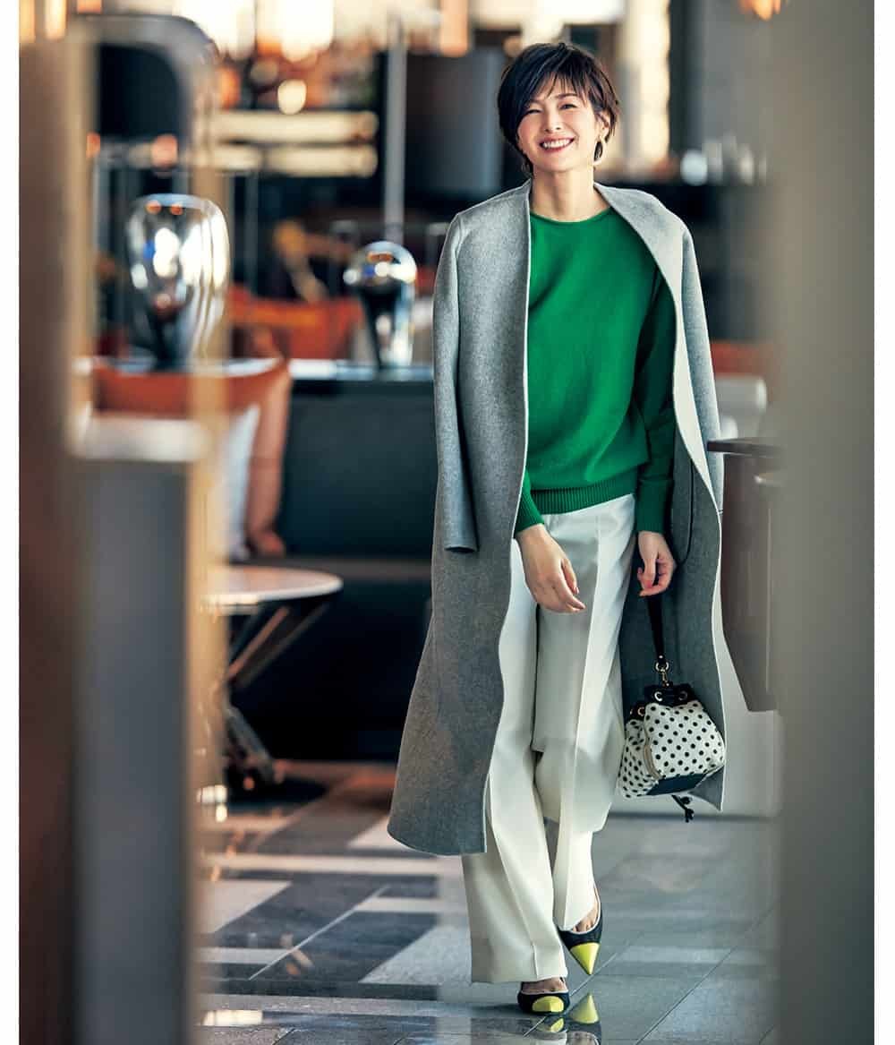 吉瀬美智子さんの この冬だからtryしたい キレイ色カジュアル