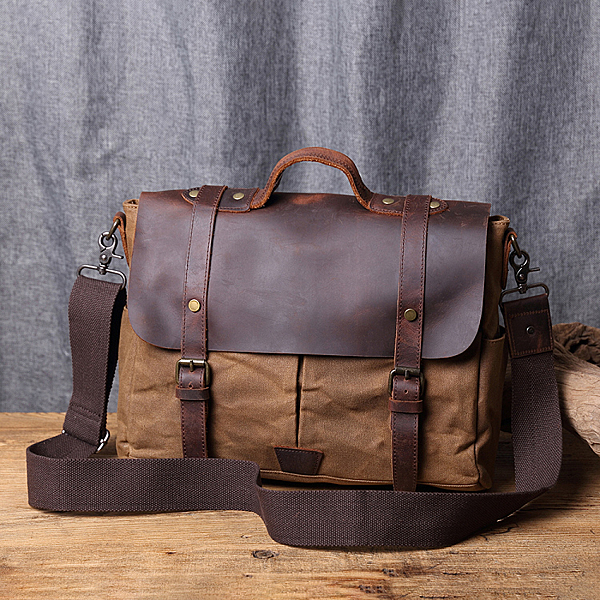 防潑水休閒風格電腦包~n帆布+皮格=耐用 大容量~裝電腦裝書籍都OK