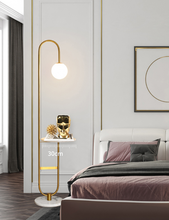 功率: 11w(含)-15w(含) 風格: 後現代 適用空間: 客廳 書房 臥室 其他/other 顏色分類: 黑色+大理石茶幾+12瓦暖光 金色+大理石茶幾+12瓦暖光 尺寸底座28cm茶幾離地面高