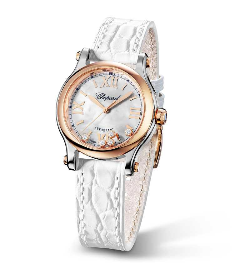 Chopard「Happy Sports系列」腕錶，拋光款╱262,000元。（圖╱Chopard提供）