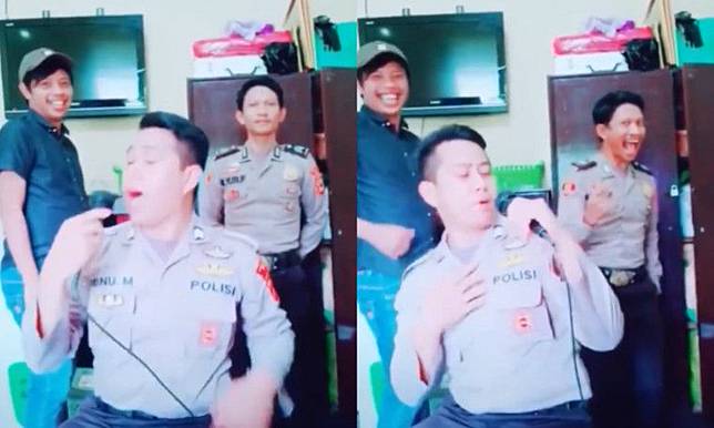 Kocak Parah, Lipsing Lagu India Lawas Lengkap Dengan Penari Latarnya, Polisi ini Jadi Viral!