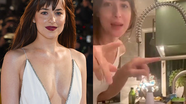 「格雷女」達珂塔強生宣導勤洗手，網友意外發現：男友克里斯馬汀手都在磨蹭哪裡？