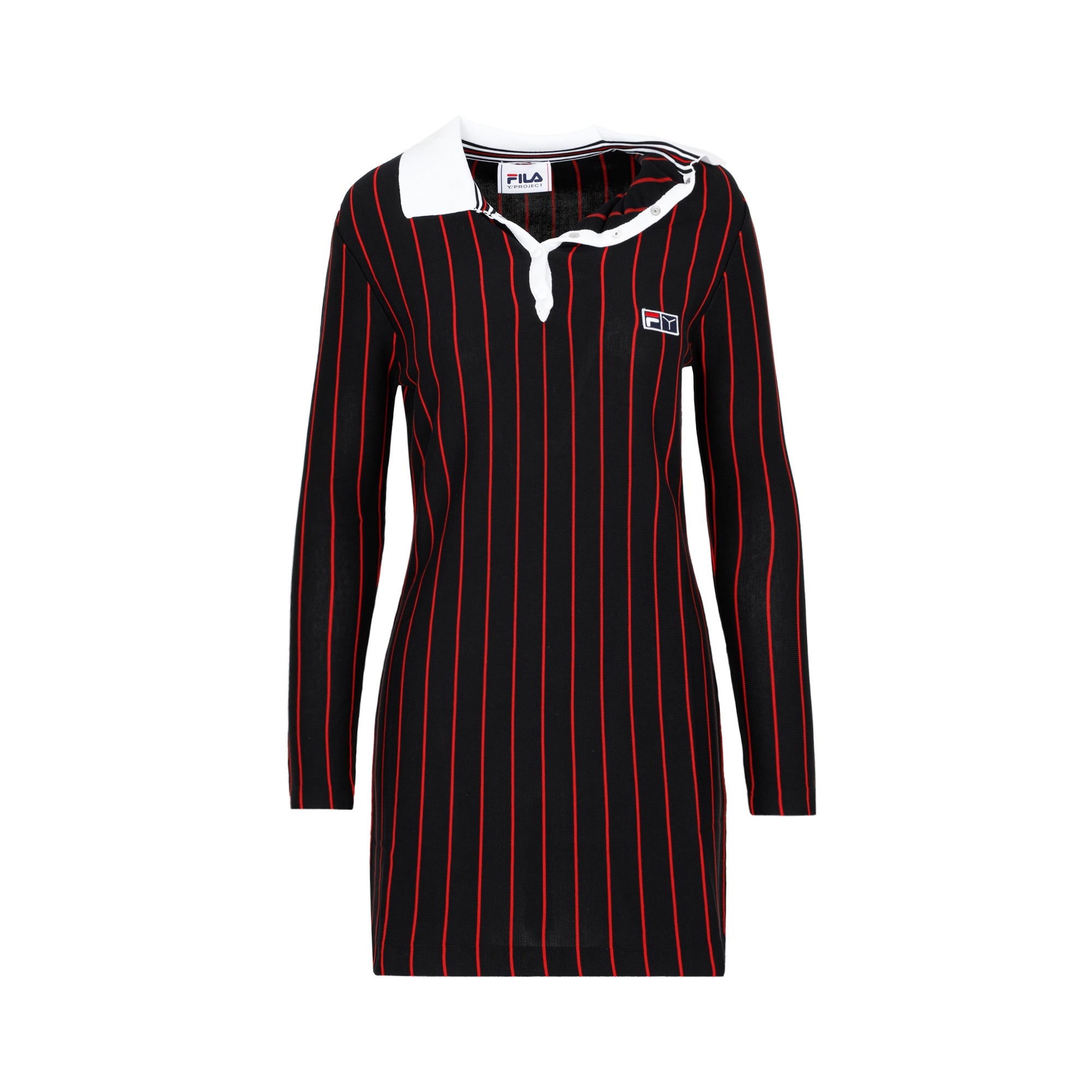 Y/PROJECT X FILA STRIPED POLO DRESS
