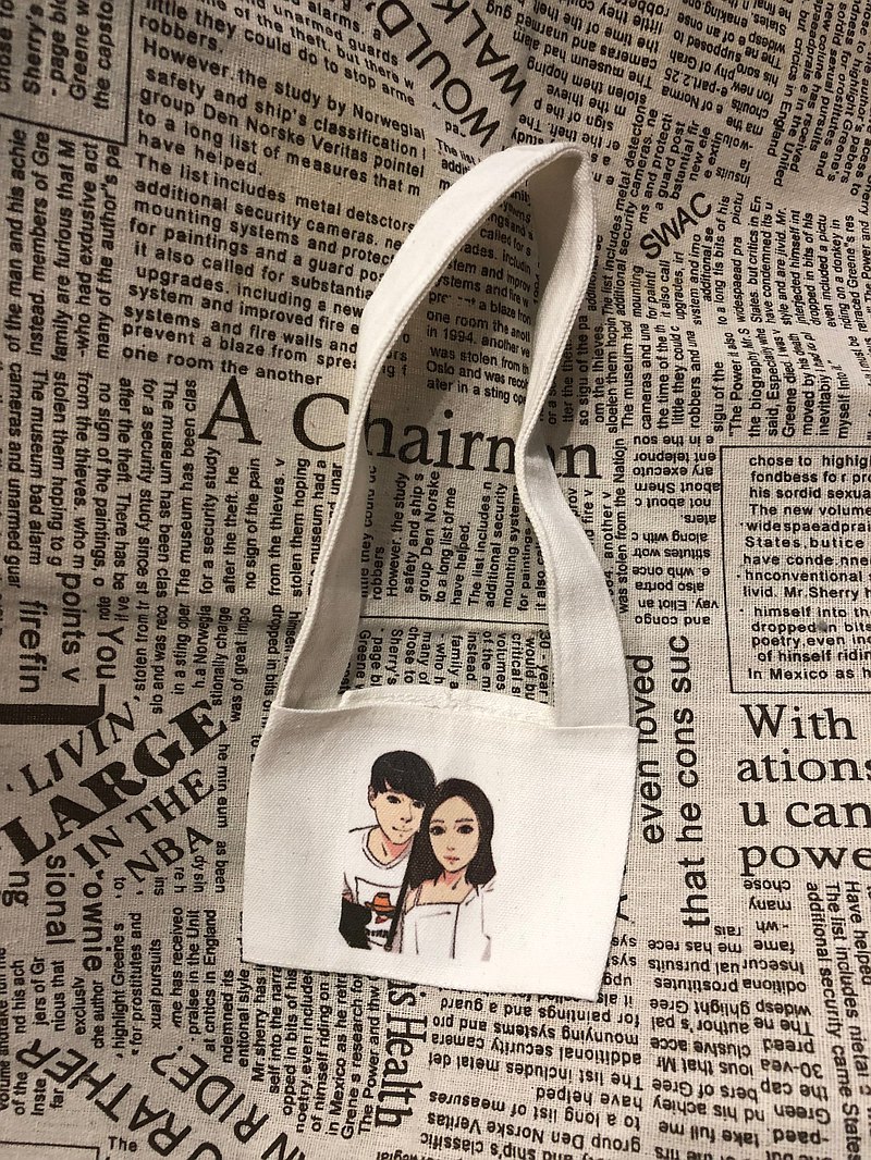 手繪相愛甜蜜點點滴滴【客製化飲料提袋】 居家擺飾 實用紀念禮物