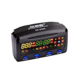 征服者 3089 GPS 測速器 雙顯螢幕衛星道路安全警示器 單室內主機☆鑫晨汽車百貨☆