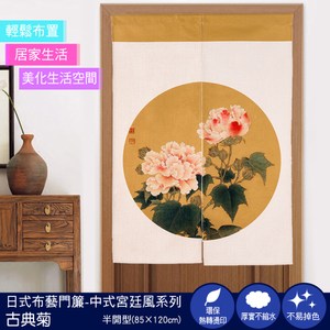 環保熱轉燙印花工藝，色彩豐富，不易掉色 半遮光式門簾，遮擋有垂墜感，半開設計不會因為走動門簾掉落 混紡材質，厚實不縮水 專業縫紉，精細美觀 30秒即可便捷安裝