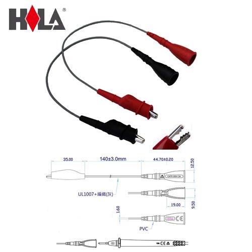 可將一般2mm測試探棒轉換成迷你鱷魚夾使用