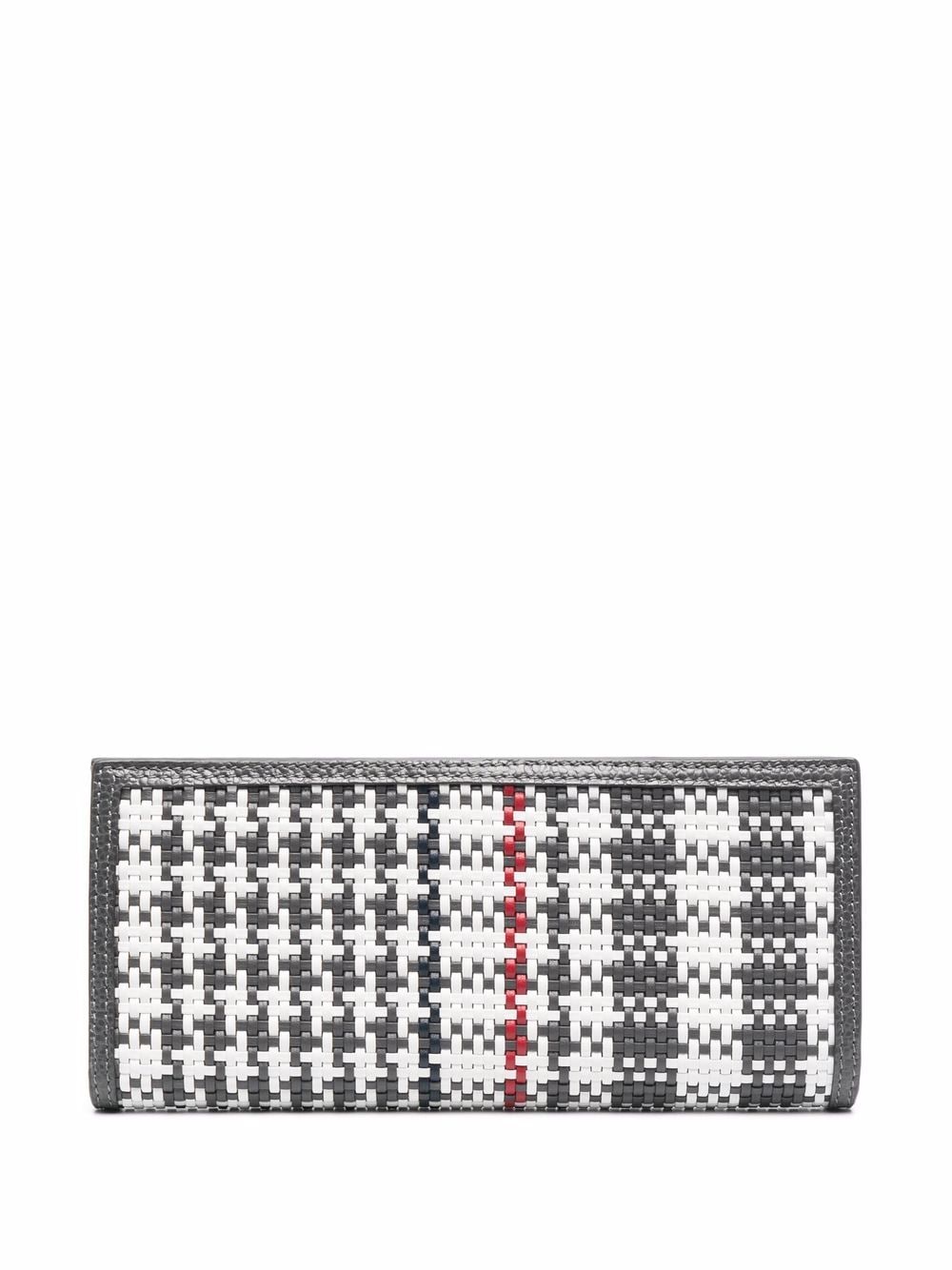 Thom Browne - long patterned wallet - men - Calf Leather - One Size - Grey