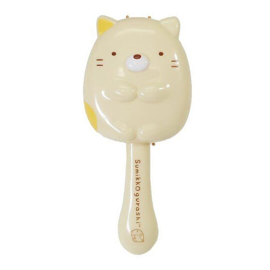 〔小禮堂〕角落生物 貓咪 造型塑膠氣墊手握梳《黃.坐姿》氣墊梳.直梳