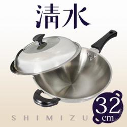 ◎內層材質採用304優質不鏽鋼，有效抗腐蝕並降低油煙|◎外層採用430具有導磁性之不鏽鋼，電磁爐亦可用|◎取得世界性專利 ─ 船型鍋蓋頭，可放置各式炊具品牌:Shimizu日本清水品牌國家:台灣種類: