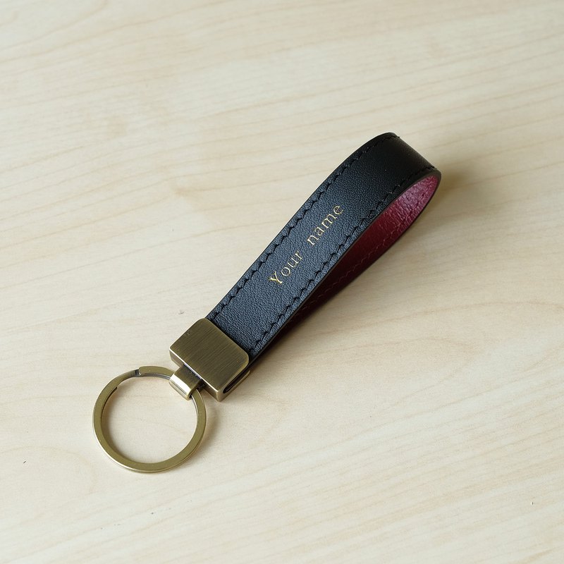 真皮鑰匙扣，可以蓋您的名字
