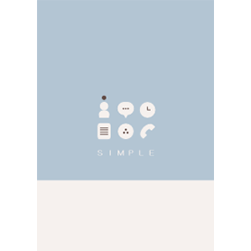 シンプル（beige blue))V.176