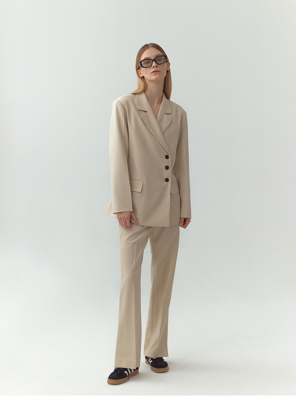 MAGJAY Two Way Single Button Jacket_Beige