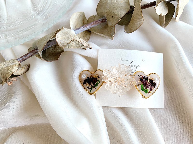 *限量*Leaf設計/黑醋栗下午茶時光/乾燥花日系手作髮夾 因材料有限的關係只有製作一個