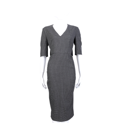 Max Mara-SPORTMAX 黑灰色V領設計五分袖洋裝