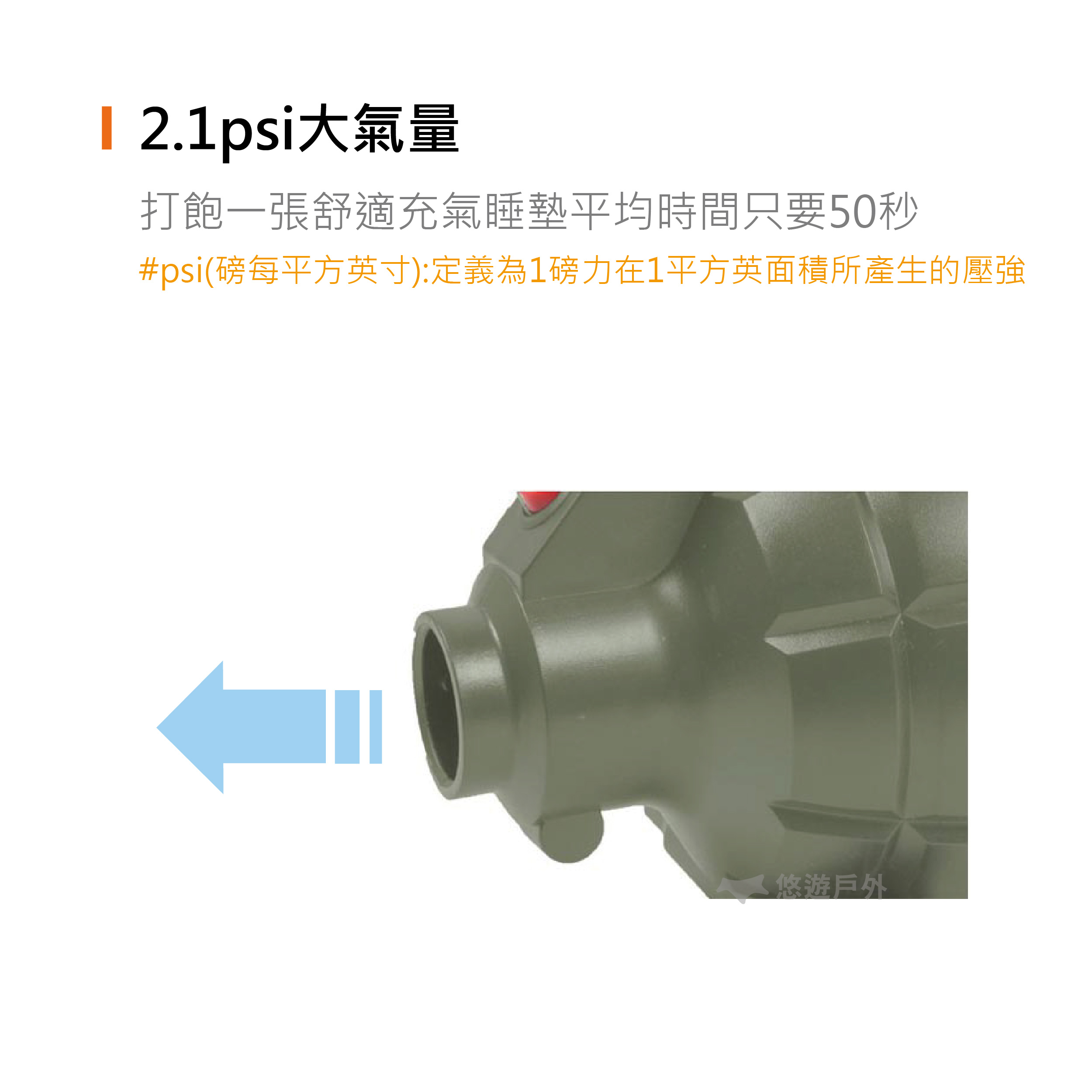 《領券最高折400》快打旋風 手榴彈打氣幫浦 NTB95 悠遊戶外 露營 打氣機 高磅數 充氣