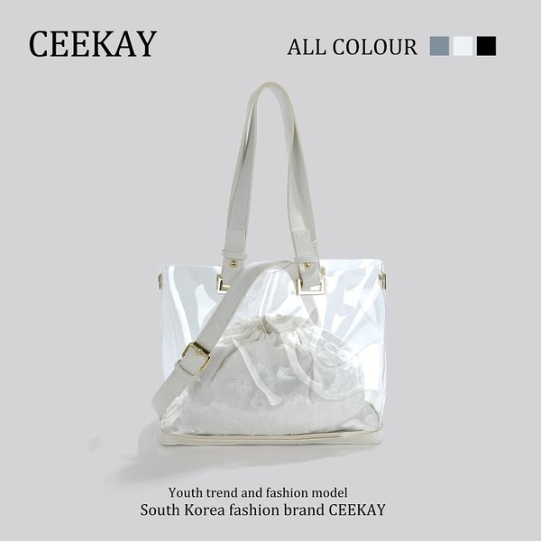 【側背包·柒柒】CEEKAY原創正品果凍透明包包包女斜挎包