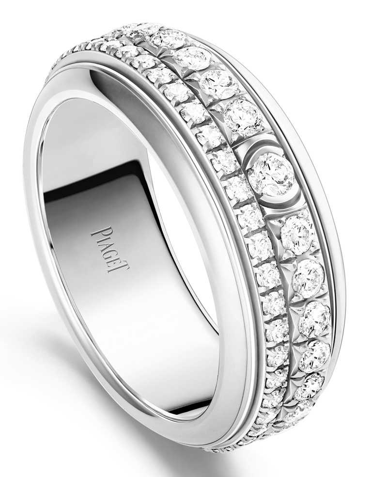 PIAGET「Possession系列」18K白金鑽石戒環╱321,000元。（圖╱PIAGET提供）
