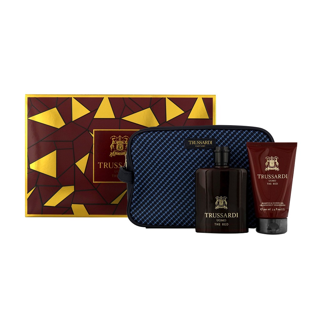 TRUSSARDI 尊爵紅男性淡香水禮盒 (香水100ml+沐浴組100ml+包包)貨源:國外平行輸入產地:義大利東方辛辣調前味：檸檬、荳蔻、 白松香、白蘭地中味：天竺葵、紫羅蘭葉、鼠尾草後味：零陵香