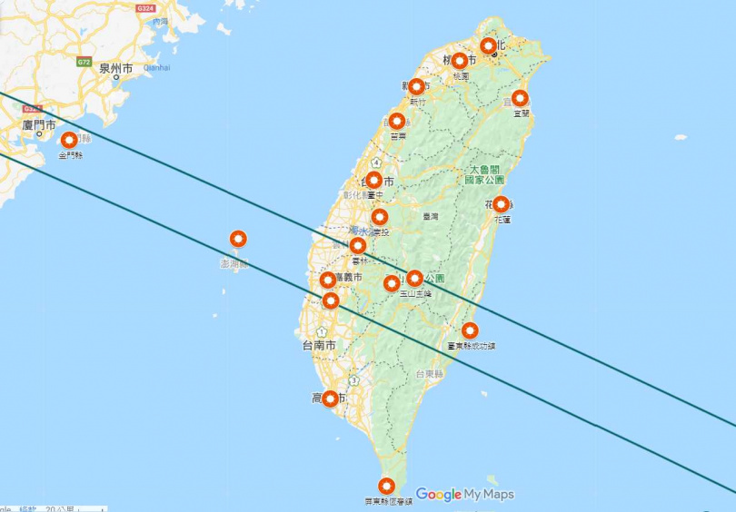 最佳觀日點是由北緯23.5度上下50公里。（圖／臺北市立天文科學教育館）