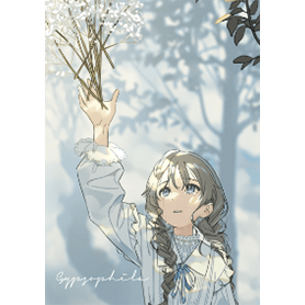 かすみ草と女の子