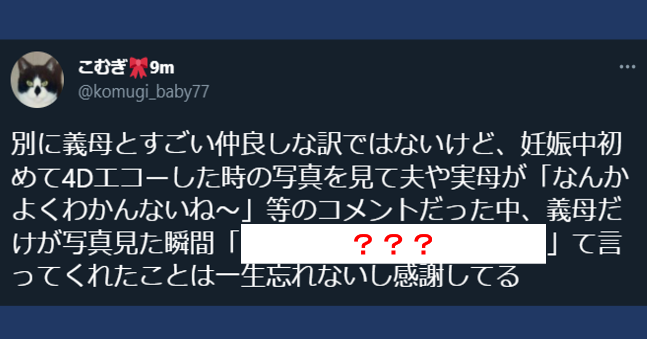 妊娠中初めての4dエコー写真に微妙な反応の夫や実母 そんな中義母からのある一言がステキだと話題に Citrus