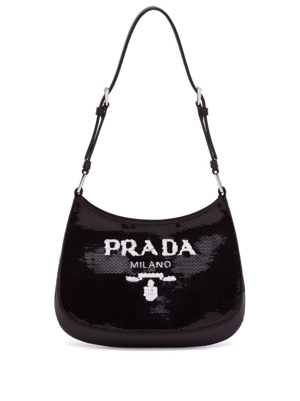 Prada - Cleo sequin-embellished shoulder bag - women - Sequin - OS - Black