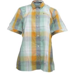 【ODLO】 女銀離子快乾型短袖大格襯衫(524401-70085淺碧綠)