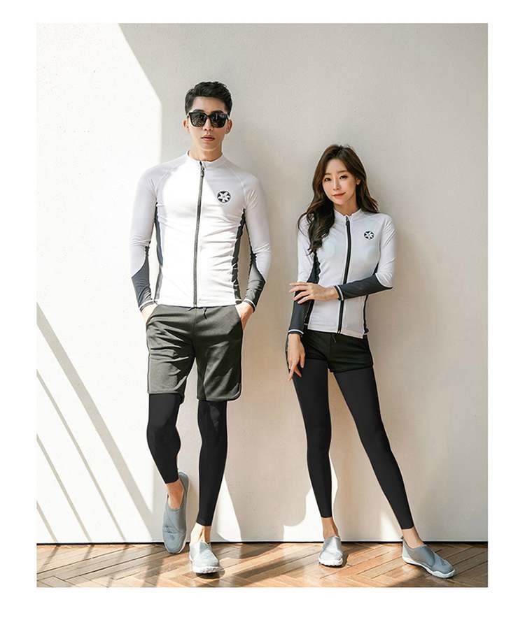 潛水服 韓版情侶潛水服女長袖分體泳衣防曬速幹浮潛衣水母衣服沖浪服泳裝