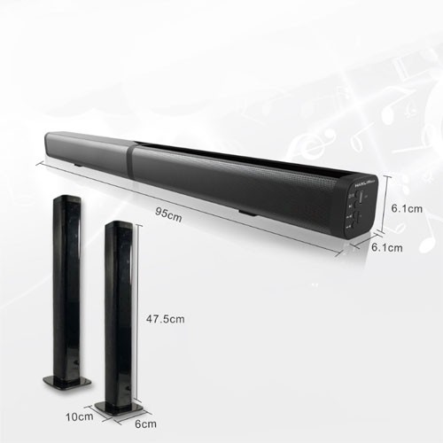 低音不破!! 2.可壁掛/可站立 ,多種場所適用 3.採全頻10W喇叭X4 4.可選EQ模式 (古典/搖滾/劇院/低音/電影院...等) 5.藍芽連接撥放音樂 6.可音源孔3.5mm音源孔 輸入 7.