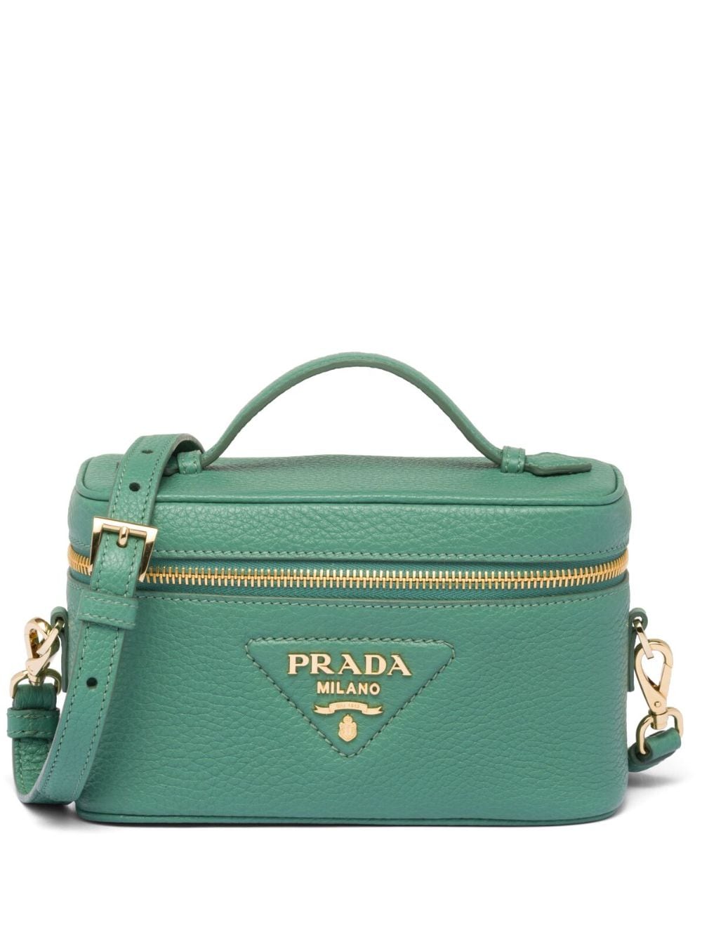Prada - logo-plaque leather mini-bag - women - Calf Leather/Leather - OS - Green
