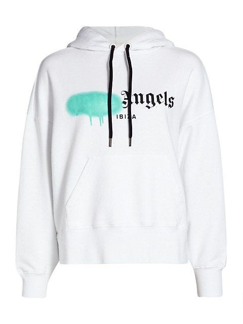 Your classic cotton hoodie is updated with a spray painted logo graphic print.; Drawstring hood; Lon