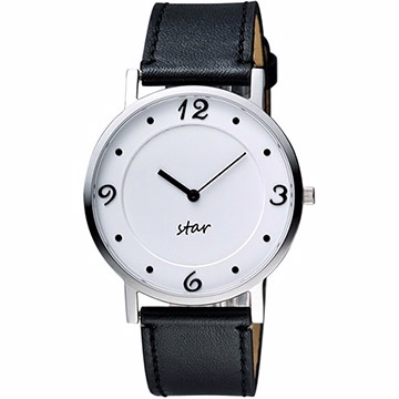 原廠公司貨時、分雙針顯示，展現時尚風316L不鏽鋼錶殼，皮革錶帶