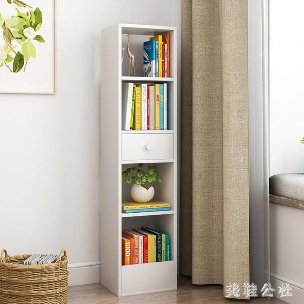 30長帶抽簡易書架落地簡約現代小書櫃子經濟型置物收納組合櫃 aj7267【美鞋公社】