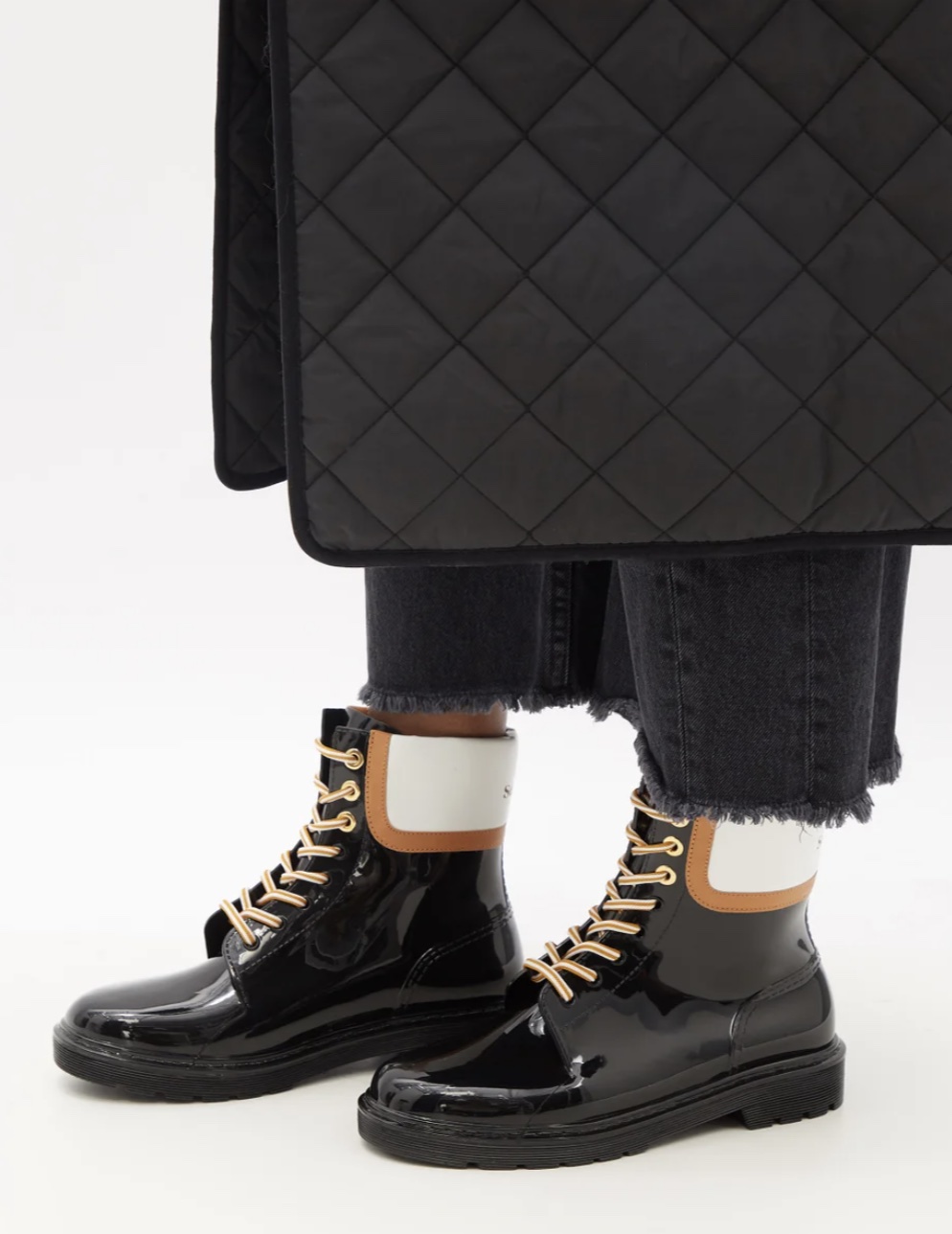 SEE BY CHLOÉ Logo leather-panel PVC rain boots