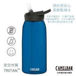 【CAMELBAK】1000ml eddy+多水吸管水瓶 牛津藍(CB1644401001)