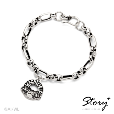 STORY故事銀飾-經典達洋貓系列-Dayan圓牌純銀手鍊