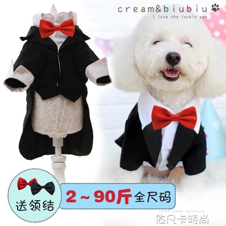 寵物貓咪狗狗秋冬季新款衣服襯衫西裝婚紗禮服結婚大型犬金毛泰迪