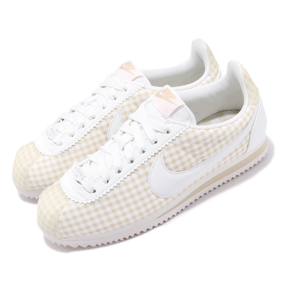 NIKE 休閒鞋 Classic Cortez 穿搭 女鞋 經典 阿甘鞋 格紋 清新 鄉村田園風 白 米白 [BV4890-100]