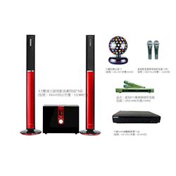 ◎大唐HDMI旗艦點歌機 *1台 DA-168|◎皇冠2.1聲道火箭砲影音劇院喇叭*1組 F19|◎皇冠2.1聲道火箭砲影音劇院重低音*1組 F65商品一:大唐HDMI旗艦點歌機*1台DA-168商品