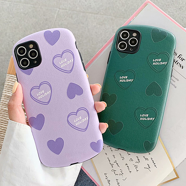 ● 英文愛心 保護殼 ● 彩繪 全包邊 可掛繩