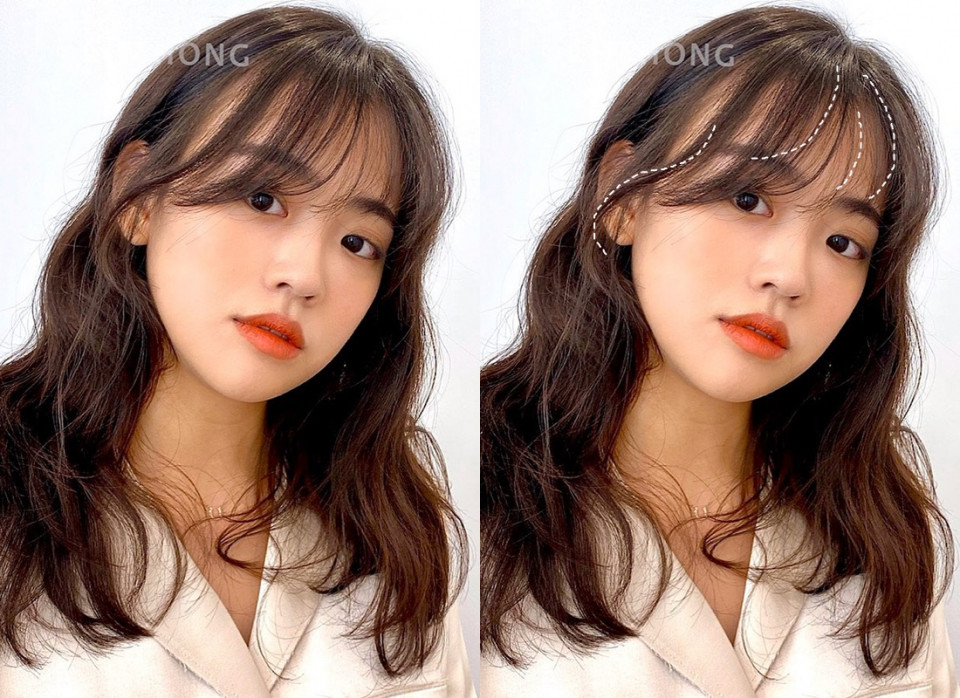 短下巴臉型適合瀏海：瀏海寬度寬、不要太稀薄