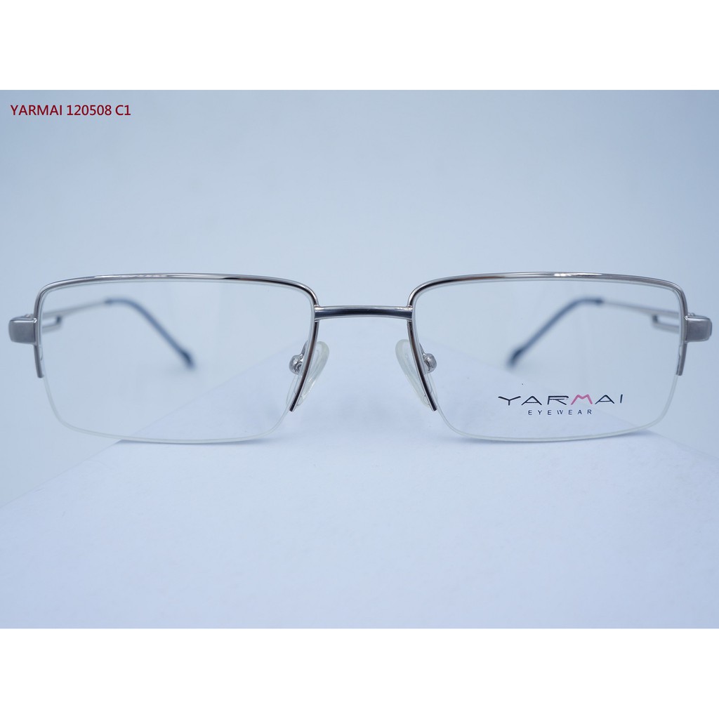 品牌: YARMAI 金屬 半框 眼鏡型號: 12508顏色: C1 銀色, C2 槍色, C3 金色原定價: 3780元 優惠價: 1780元尺寸: 52口18-135＊歡迎到台北市門市(信義區永春