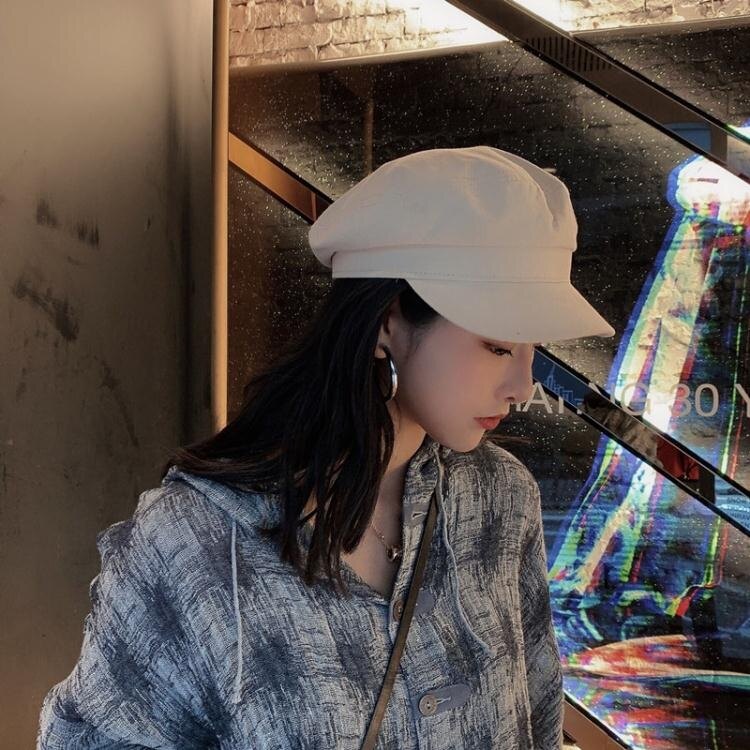 夯貨折扣!貝雷帽夏季薄款帽子女百搭潮日繫軍帽韓版畫家報童帽八角帽棉麻貝雷帽
