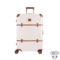 義大利 BRIC S 27吋 真皮防潑水拉鍊箱-米白色