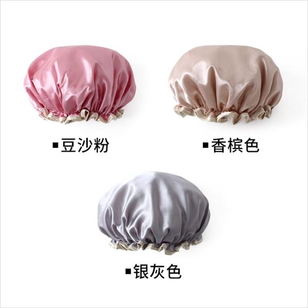 雙層浴帽防水成人女款沐浴洗澡帽發膜淋浴頭套廚房防油煙帽子加厚 潮流衣舍