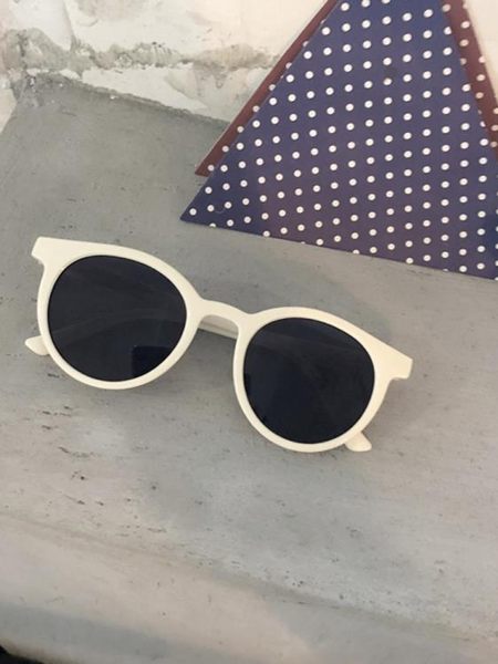 韓國2019新款太陽眼鏡女潮網紅同款偏光復古圓形白色墨鏡大框圓臉 滿天星