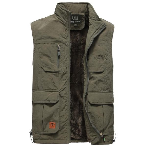 吉普戰車加厚馬甲戶外男士外套休閒釣魚攝影多袋背心男馬甲