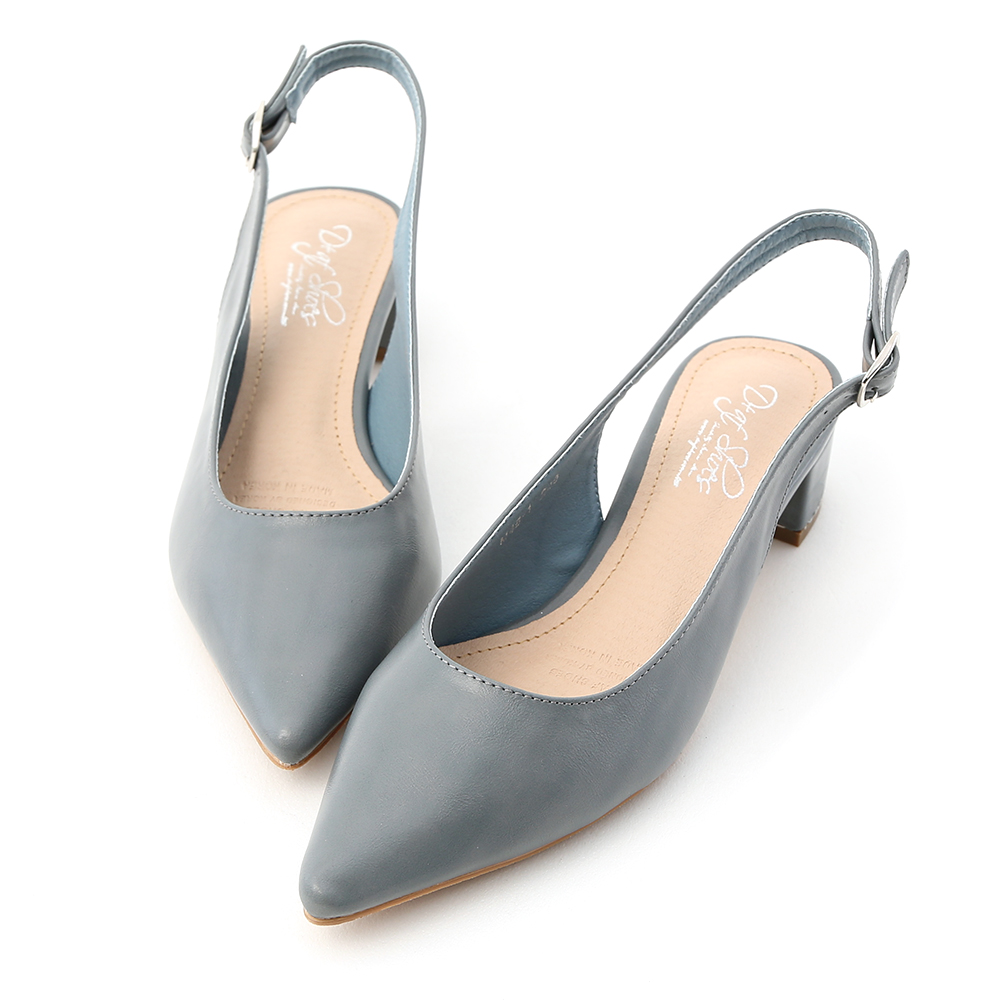 優雅的尖頭跟鞋穿起來真的超美! 多樣色系讓人每一色都好想擁有~ 簡單素雅的鞋面具有高度的實穿性 後空的設計兼具涼鞋與包鞋的優點 選用橡膠防滑底，具有超優的防滑效果 不但好穿好走，更是一年四季的百搭款 