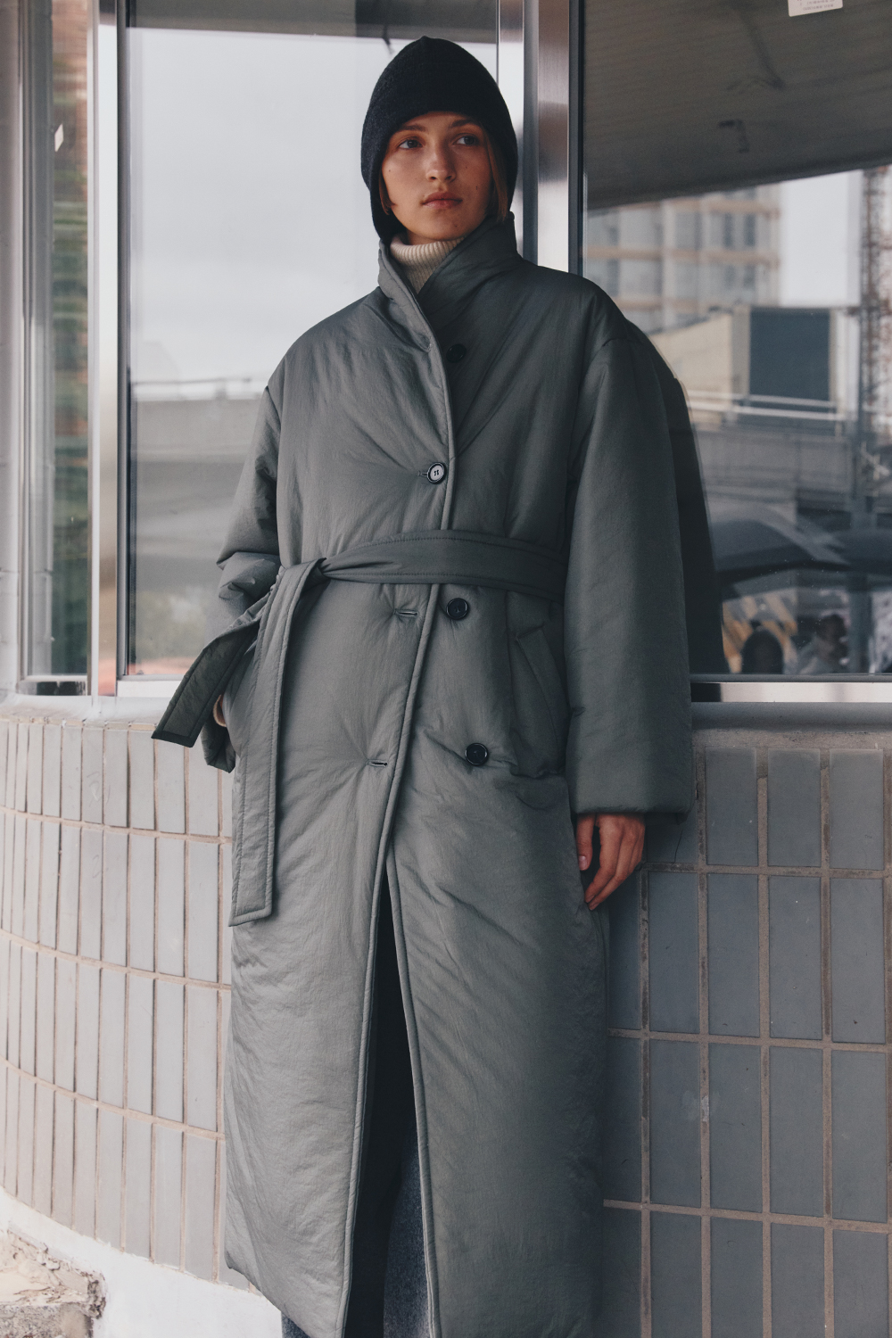 Carriere Thinsulate Padded Collarless Long Coat